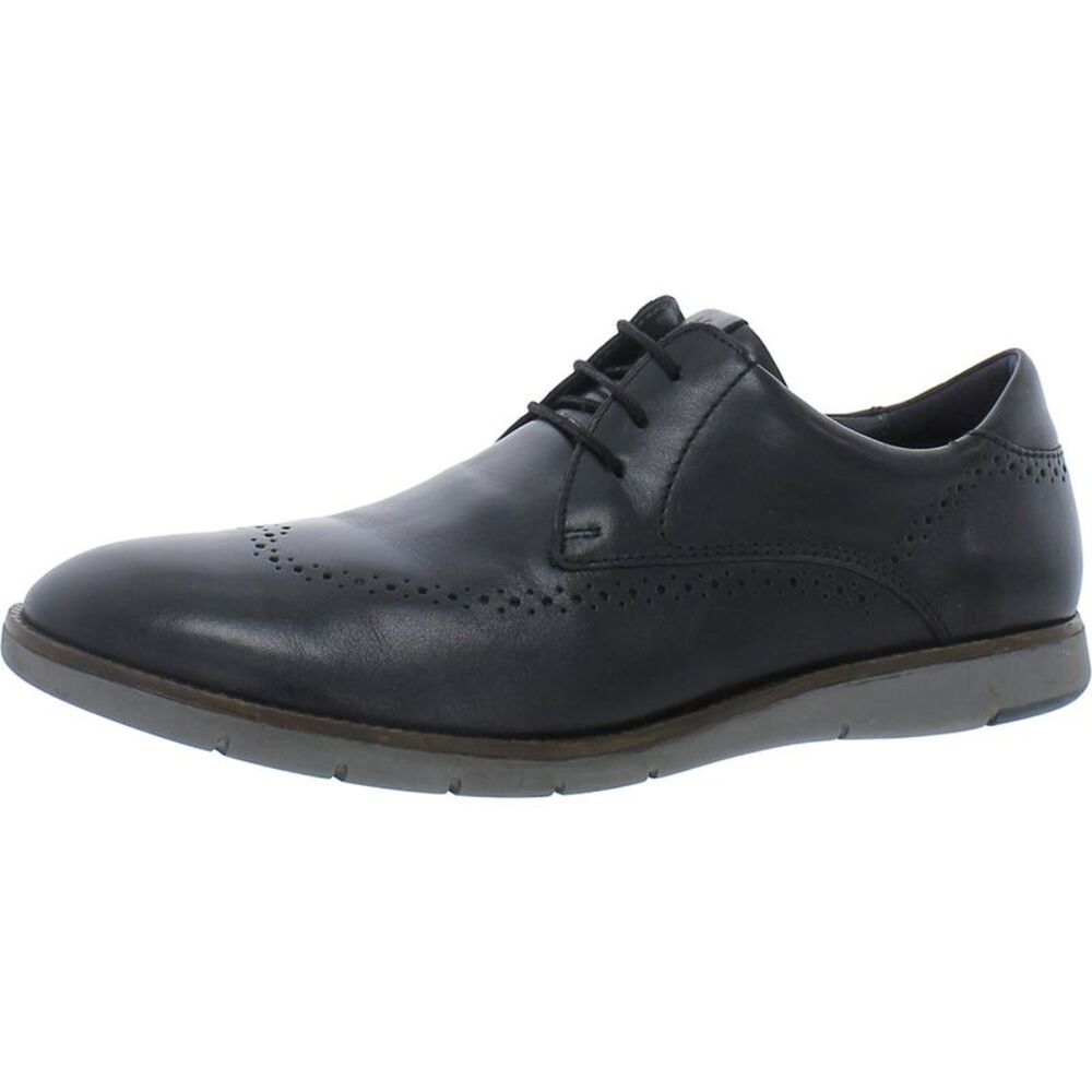 Josef Seibel Mens Tyler 33 Black Leather Formal Dress Shoes Shoes Used